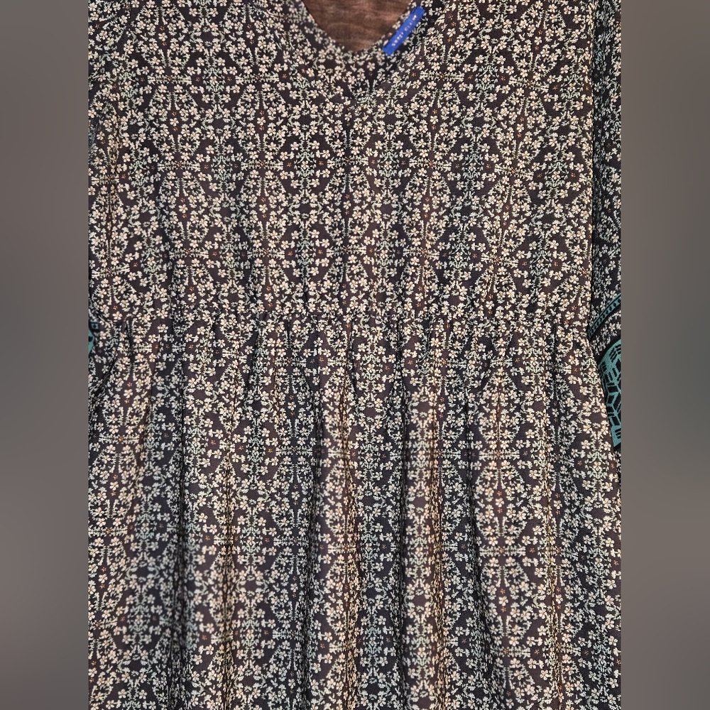 SWEET CLAIRE, 1X, Black, Floral Print,  Dress - Picture 5 of 6